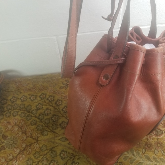 Vtg 70s Axixie aztec mexican leather bucket bag purse - Picture 7 of 11